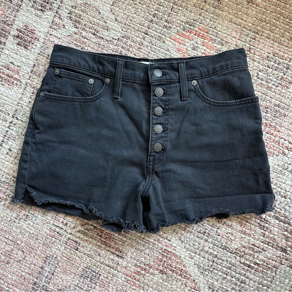 Madewell black denim shorts